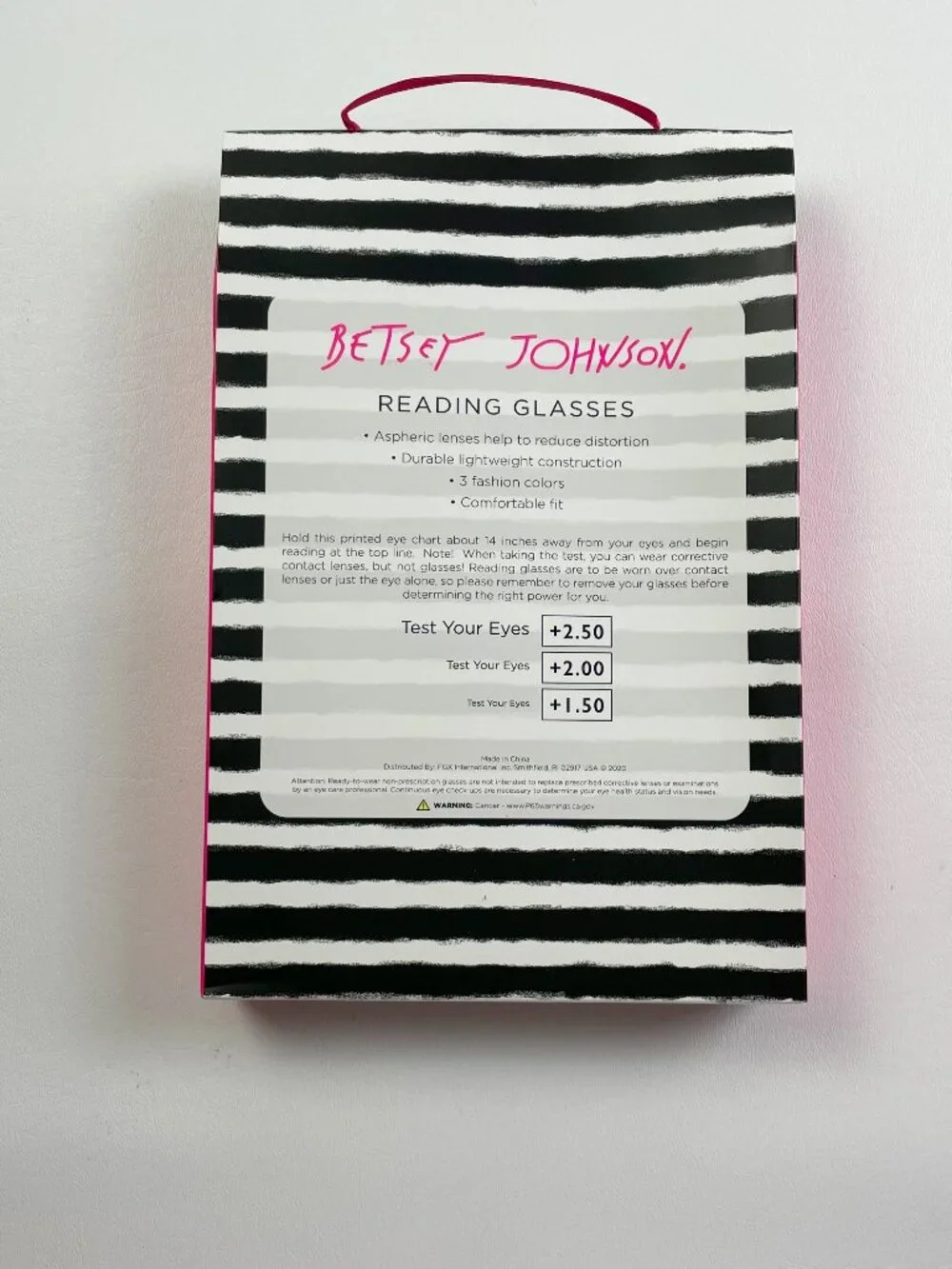 Betsey Johnson 3 Pack Reading Glasses +2.00 Black Tortoise Pink New